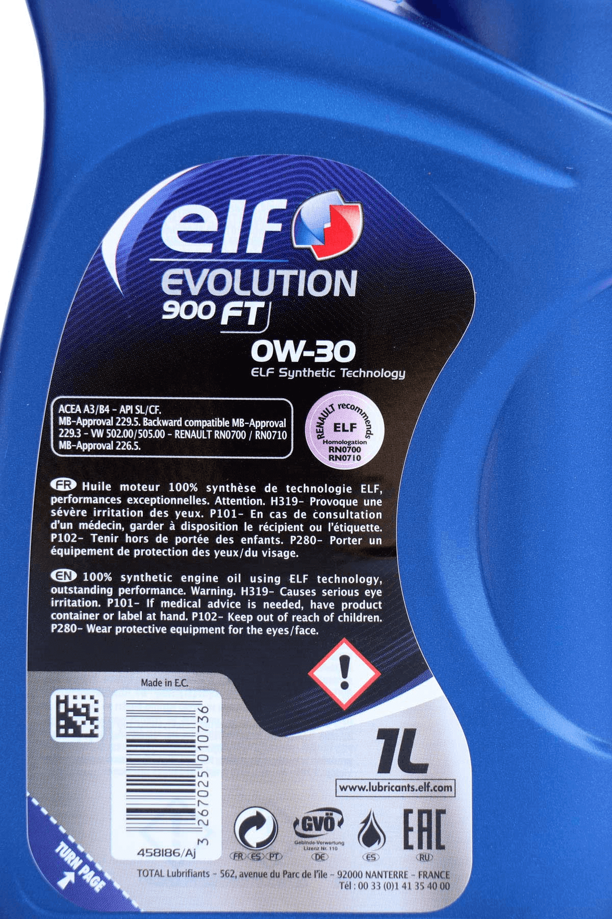 ELF 0W30 Evolution 900 FT, 1L