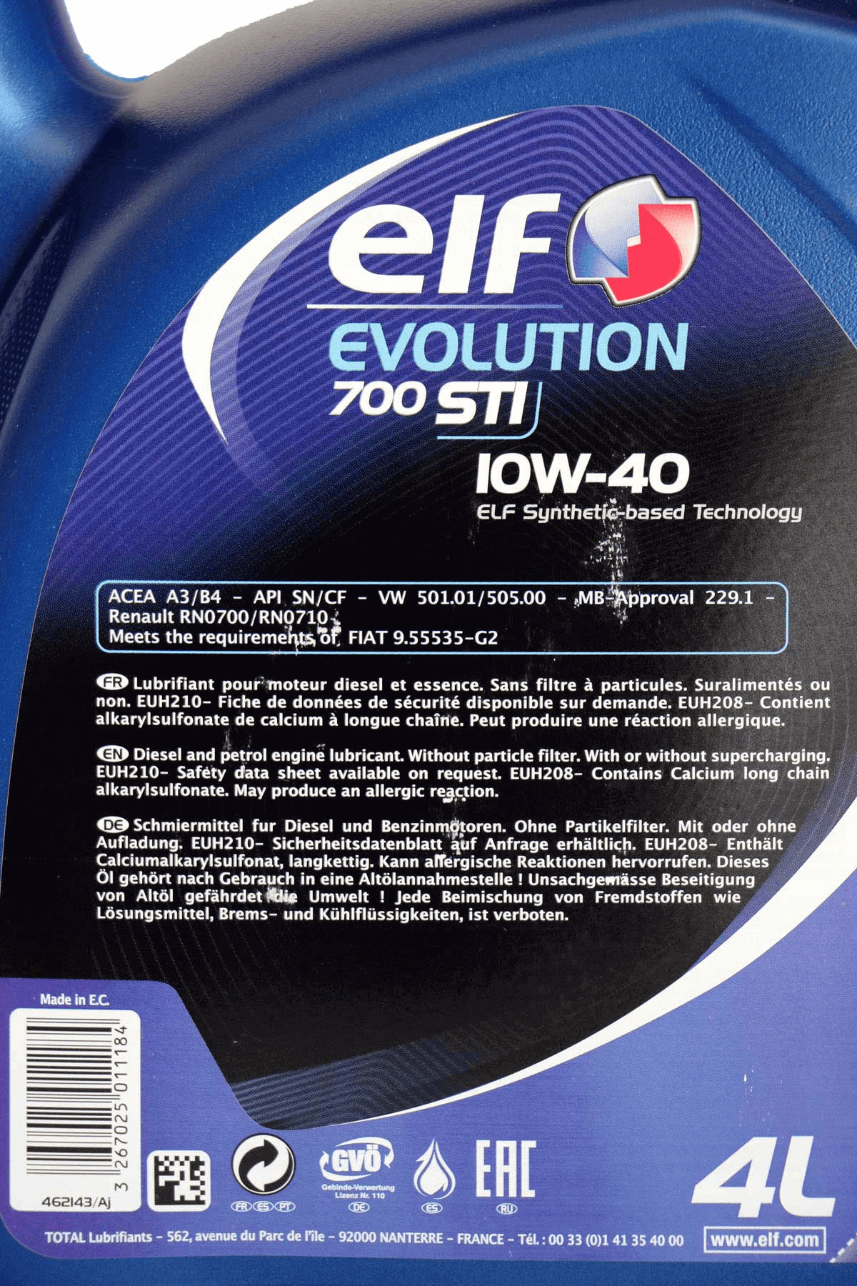 ELF Evolution 700 STI 10W-40, 4L