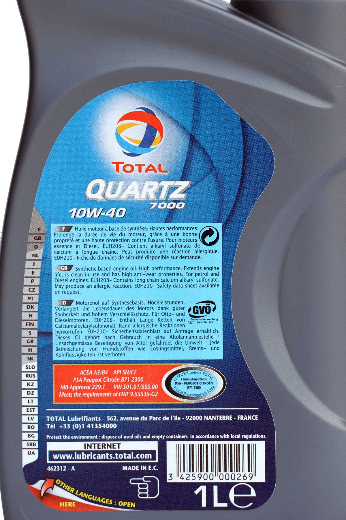 Total Quartz 7000 10W-40 (SN) 1L, Nachfolger ist 9884619
