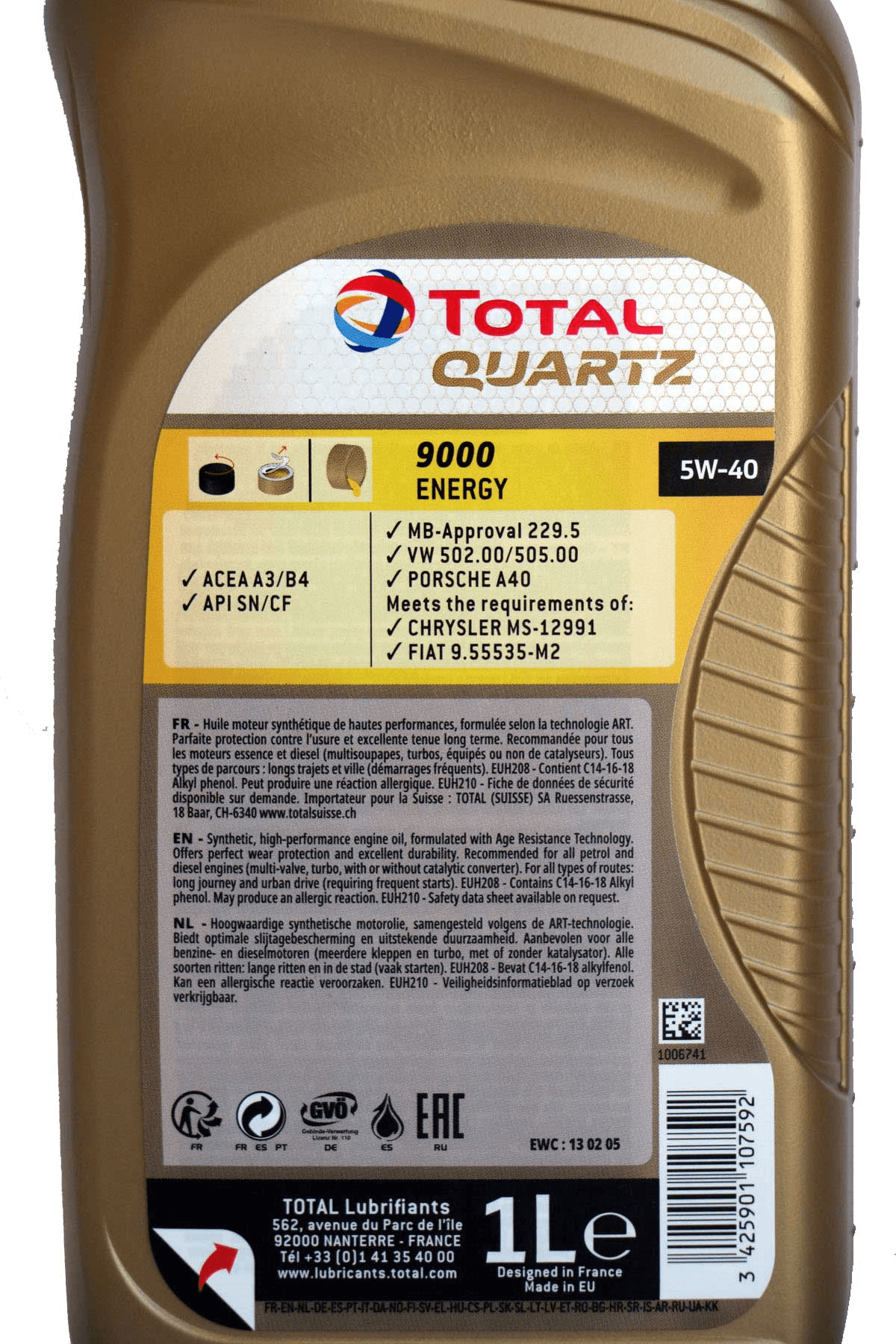 Total Quartz 9000 ENERGY 5W-40 1L